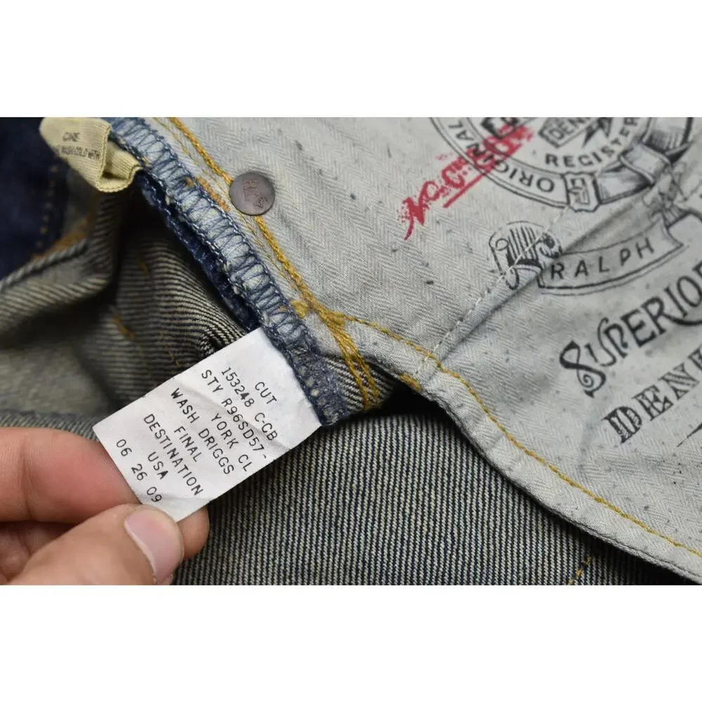 Polo Ralph Lauren York Driggs Men's Jeans 40x30 Dark Wash Blue Denim Made in Mex